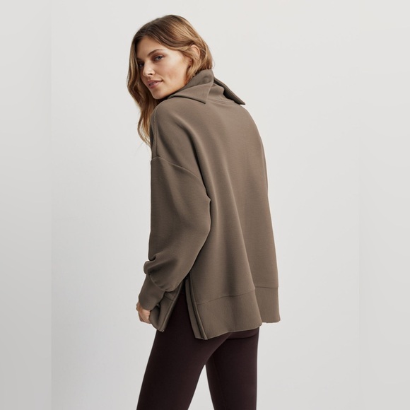 Varley Milton Sweat Rollneck Sweater in Stone Olive Green /...